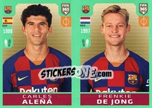 Sticker Carles Aleñá / Frenkie de Jong - FIFA 365 2020. 448 stickers version n. 101 - Panini
