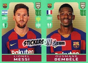 Figurina Lionel Messi / Ousmane Dembélé - FIFA 365 2020. 448 stickers version - Panini