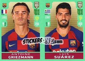 Sticker Antoine Griezmann / Luis Suárez - FIFA 365 2020. 448 stickers version n. 105 - Panini
