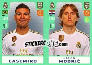 Sticker Casemiro / Luka Modric - FIFA 365 2020. 448 stickers version n. 112 - Panini