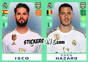 Sticker Isco - Eden Hazard - FIFA 365 2020. 448 stickers version - Panini