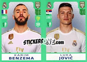 Sticker Karim Benzema / Luka Jovic - FIFA 365 2020. 448 stickers version n. 121 - Panini