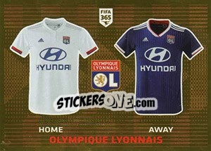 Sticker Olympique Lyonnais T-Shirt - FIFA 365 2020. 448 stickers version n. 123 - Panini