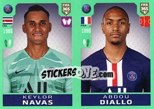 Sticker Keylor Navas / Abdou Diallo - FIFA 365 2020. 448 stickers version n. 140 - Panini