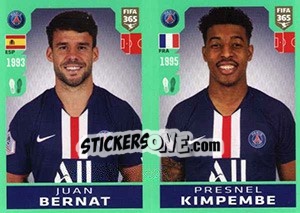 Sticker Juan Bernat / Presnel Kimpembe - FIFA 365 2020. 448 stickers version n. 143 - Panini