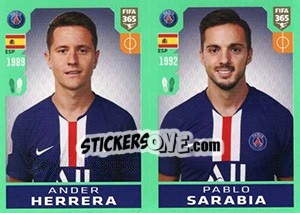 Sticker Ander Herrera / Pablo Sarabia - FIFA 365 2020. 448 stickers version - Panini