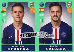Sticker Ander Herrera / Pablo Sarabia - FIFA 365 2020. 448 stickers version n. 145 - Panini