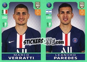 Sticker Marco Verratti / Leandro Paredes - FIFA 365 2020. 448 stickers version n. 146 - Panini