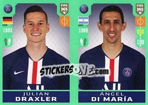Sticker Julian Draxler / Ángel Di María - FIFA 365 2020. 448 stickers version - Panini