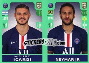 Sticker Mauro Icardi / Neymar Jr - FIFA 365 2020. 448 stickers version n. 151 - Panini