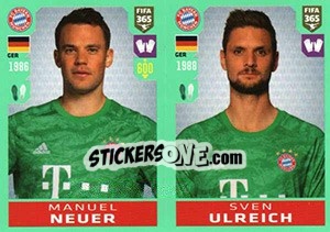 Sticker Manuel Neuer / Sven Ulreich - FIFA 365 2020. 448 stickers version n. 156 - Panini