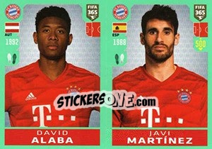 Sticker David Alaba / Javi Martínez - FIFA 365 2020. 448 stickers version n. 157 - Panini