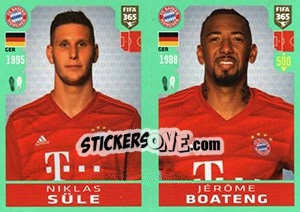 Sticker Niklas Süle / Jérôme Boateng - FIFA 365 2020. 448 stickers version n. 158 - Panini