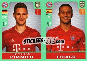 Sticker Joshua Kimmich / Thiago Alcántara - FIFA 365 2020. 448 stickers version - Panini