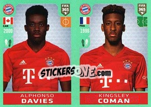 Cromo Alphonso Davies / Kingsley Coman - FIFA 365 2020. 448 stickers version - Panini