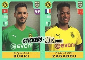 Sticker Roman Bürki / Dan-Axel Zagadou - FIFA 365 2020. 448 stickers version - Panini