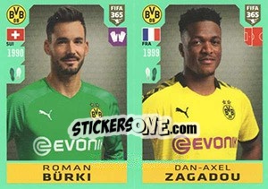 Sticker Roman Bürki / Dan-Axel Zagadou - FIFA 365 2020. 448 stickers version n. 172 - Panini