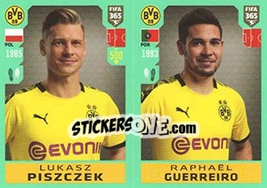 Sticker Łukasz Piszczek - Raphaël Guerreiro - FIFA 365 2020. 448 stickers version - Panini