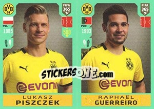 Cromo Łukasz Piszczek - Raphaël Guerreiro - FIFA 365 2020. 448 stickers version - Panini