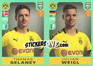 Cromo Thomas Delaney / Julian Weigl - FIFA 365 2020. 448 stickers version - Panini