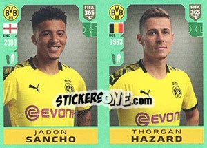 Sticker Jadon Sancho / Thorgan Hazard - FIFA 365 2020. 448 stickers version n. 181 - Panini
