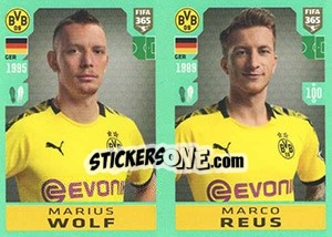 Sticker Marius Wolf / Marco Reus - FIFA 365 2020. 448 stickers version n. 183 - Panini
