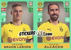 Sticker Jacob Bruun Larsen / Paco Alcácer - FIFA 365 2020. 448 stickers version n. 185 - Panini