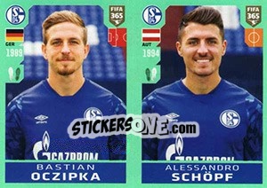 Sticker Bastian Oczipka / Alessandro Schöpf - FIFA 365 2020. 448 stickers version n. 191 - Panini