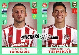 Sticker Vasilis Torosidis / Konstantinos Tsimikas - FIFA 365 2020. 448 stickers version n. 205 - Panini