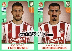 Sticker Kōstas Fortounīs - Lazaros Christodoulopoulos - FIFA 365 2020. 448 stickers version n. 209 - Panini
