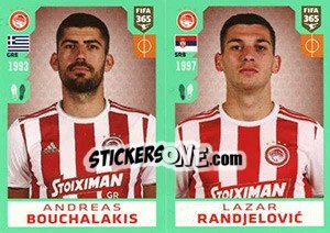 Sticker Andreas Bouchalakis / Lazar Randelovic - FIFA 365 2020. 448 stickers version n. 210 - Panini