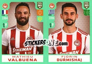 Sticker Mathieu Valbuena / Fiorin Durmishaj - FIFA 365 2020. 448 stickers version - Panini