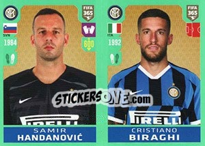 Sticker Samir Handanovic / Cristiano Biraghi - FIFA 365 2020. 448 stickers version - Panini