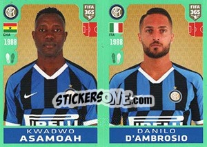 Sticker Kwadwo Asamoah / Danilo D'Ambrosio - FIFA 365 2020. 448 stickers version n. 221 - Panini
