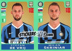 Sticker Stefan de Vrij / Milan Škriniar - FIFA 365 2020. 448 stickers version - Panini