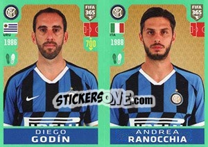 Cromo Diego Godín / Andrea Ranocchia - FIFA 365 2020. 448 stickers version - Panini
