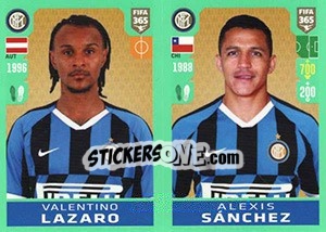 Cromo Valentino Lazaro / Alexis Sánchez - FIFA 365 2020. 448 stickers version - Panini