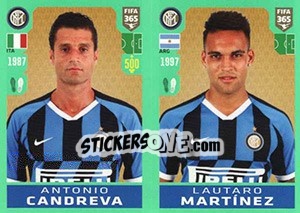 Sticker Antonio Candreva / Lautaro Martínez - FIFA 365 2020. 448 stickers version n. 231 - Panini