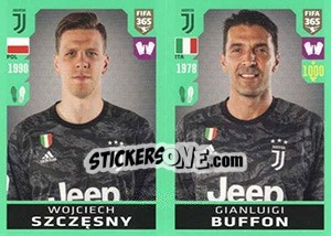 Sticker Wojciech Szczesny - Gianluigi Buffon - FIFA 365 2020. 448 stickers version - Panini