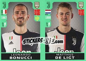 Sticker Leonardo Bonucci / Matthijs de Ligt - FIFA 365 2020. 448 stickers version - Panini