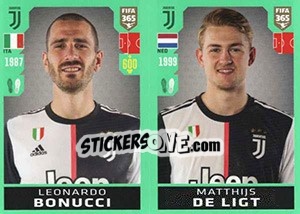 Sticker Leonardo Bonucci / Matthijs de Ligt - FIFA 365 2020. 448 stickers version n. 238 - Panini