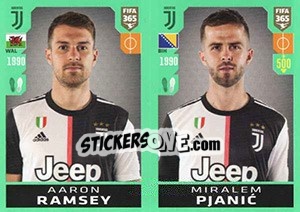 Sticker Aaron Ramsey / Miralem Pjanic - FIFA 365 2020. 448 stickers version n. 241 - Panini