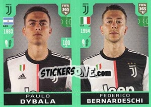 Sticker Paulo Dybala / Federico Bernardeschi - FIFA 365 2020. 448 stickers version n. 247 - Panini