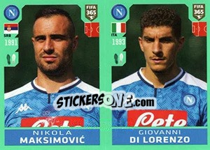 Sticker Nikola Maksimovic / Giovanni Di Lorenzo - FIFA 365 2020. 448 stickers version - Panini