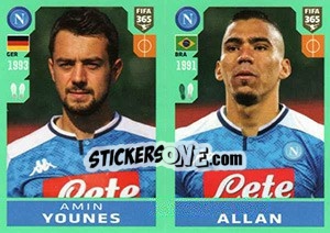 Sticker Amin Younes / Allan - FIFA 365 2020. 448 stickers version n. 257 - Panini