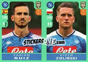 Sticker Fabián Ruiz - Piotr Zieliński - FIFA 365 2020. 448 stickers version - Panini