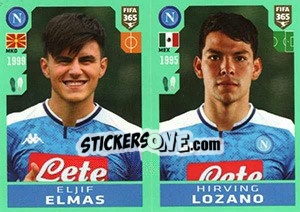 Sticker Eljif Elmas / Hirving Lozano - FIFA 365 2020. 448 stickers version n. 261 - Panini