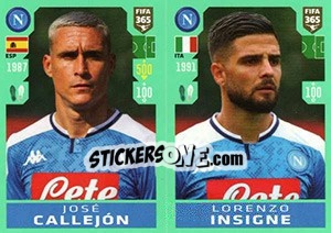 Sticker José Callejón / Lorenzo Insigne - FIFA 365 2020. 448 stickers version - Panini