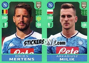 Sticker Dries Mertens / Arkadiusz Milik - FIFA 365 2020. 448 stickers version n. 265 - Panini