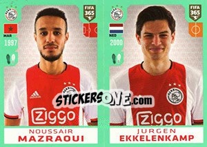 Sticker Noussair Mazraoui / Jurgen Ekkelenkamp - FIFA 365 2020. 448 stickers version - Panini